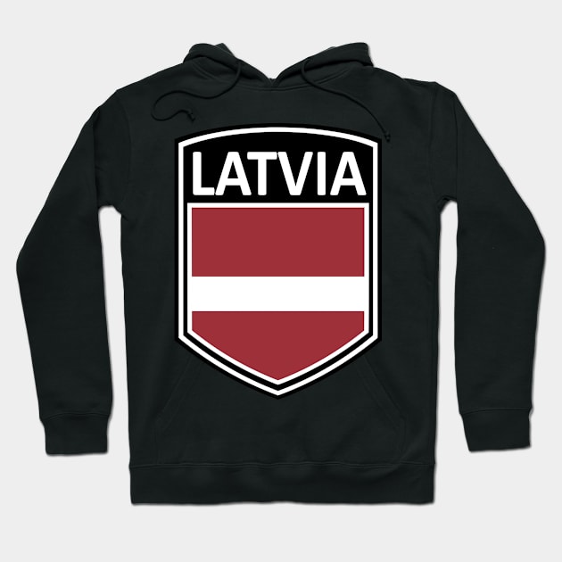 Flag Shield - Latvia Hoodie by Taylor'd Designs